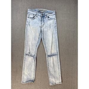 American Eagle Jeans Extreme Flex Slim Denim Light‎ Wash Distressed Size 26 x 28
